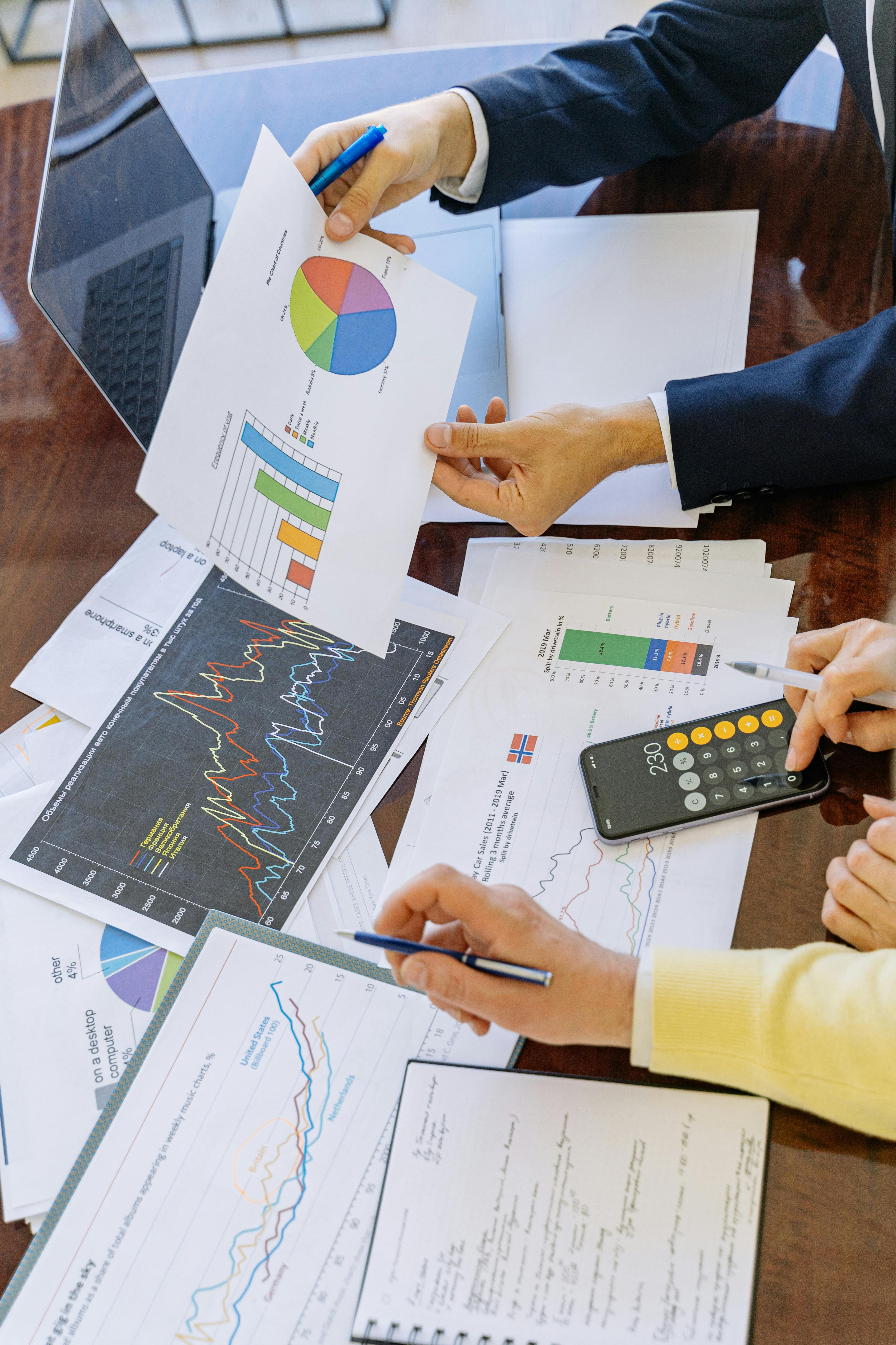 Business professionals in strategic planning discussion